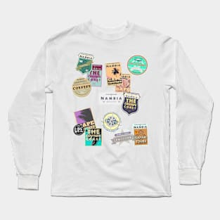 Souvenir Travel Stickers - Nambian charcoal colour Long Sleeve T-Shirt